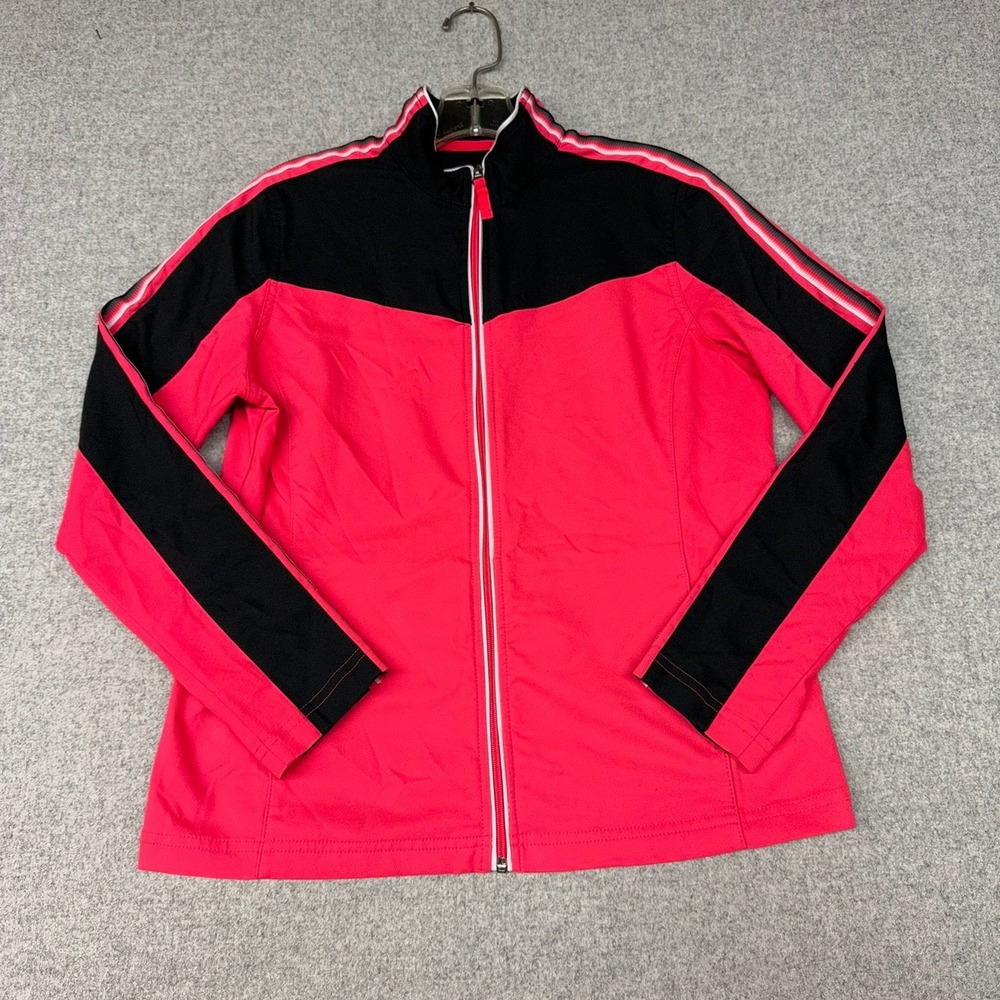 Life | Track Jacket | S | Pink Black | Full Zip Colorblock Athletic Activewear